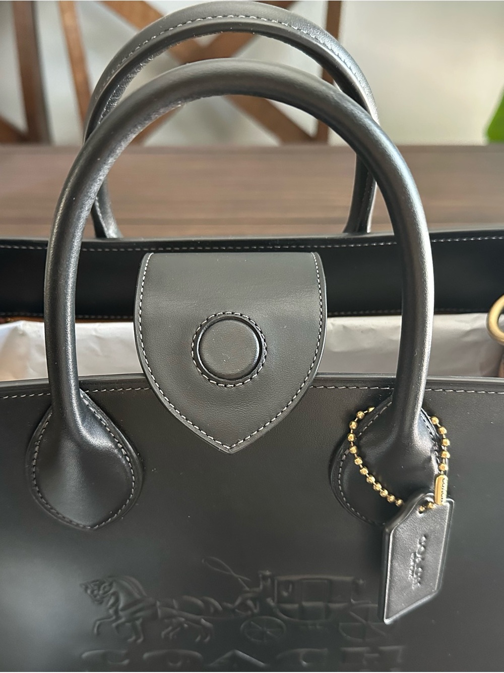 Coach Black Ace 35 Tote - Picture 6 of 16